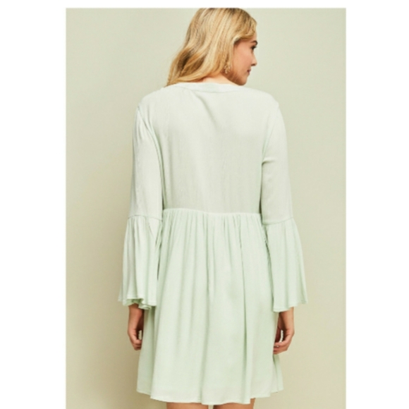 Entro Sage Boho Babydoll Spring Dress NWT - Picture 2 of 12